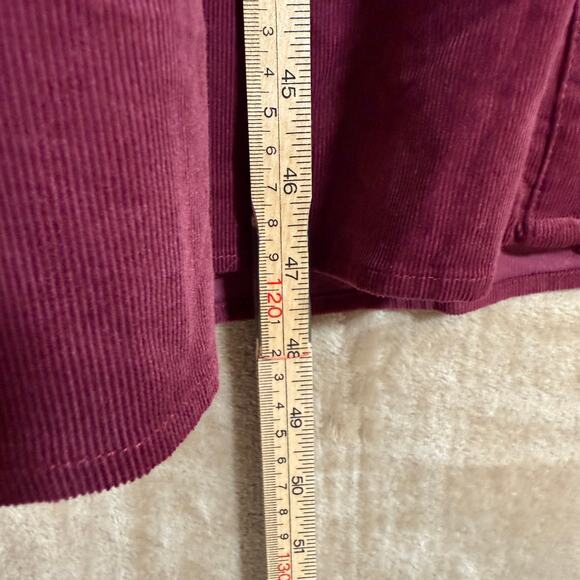 Johnny Was Corduroy Ruffle Midi Dress | Maroon Belted Coastal Cowgirl | NWT | L - Picture 13 of 14